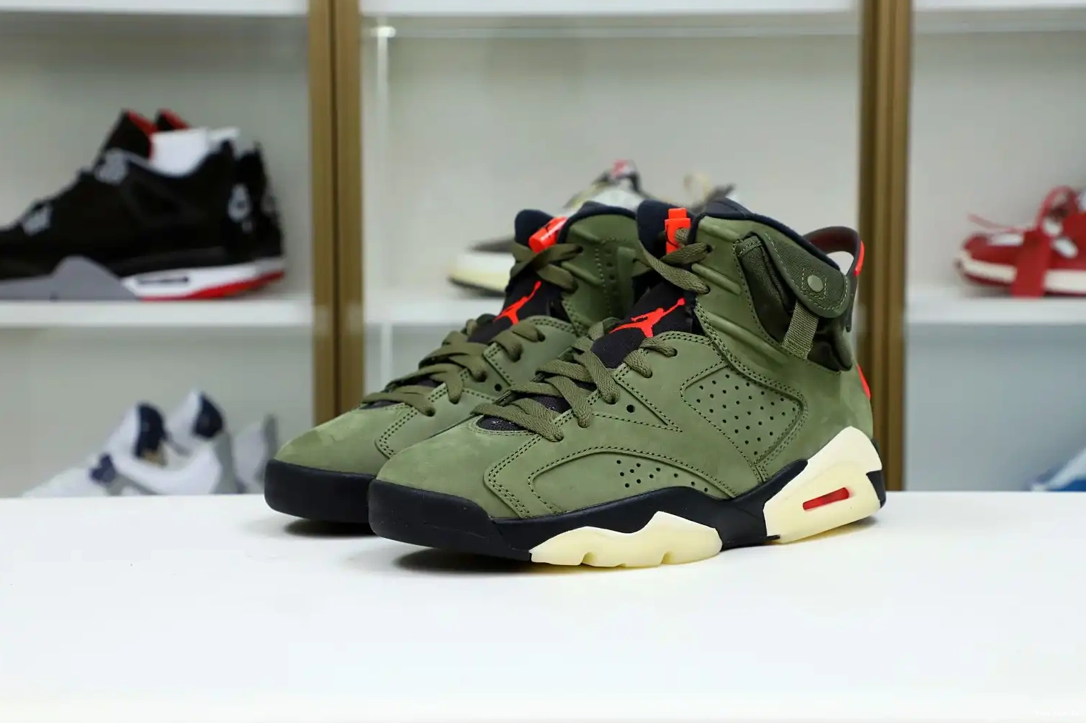 X 6 RETRO TRAVIS 'OLIVE' Kimikick SCOTT JORDAN AIR 0617